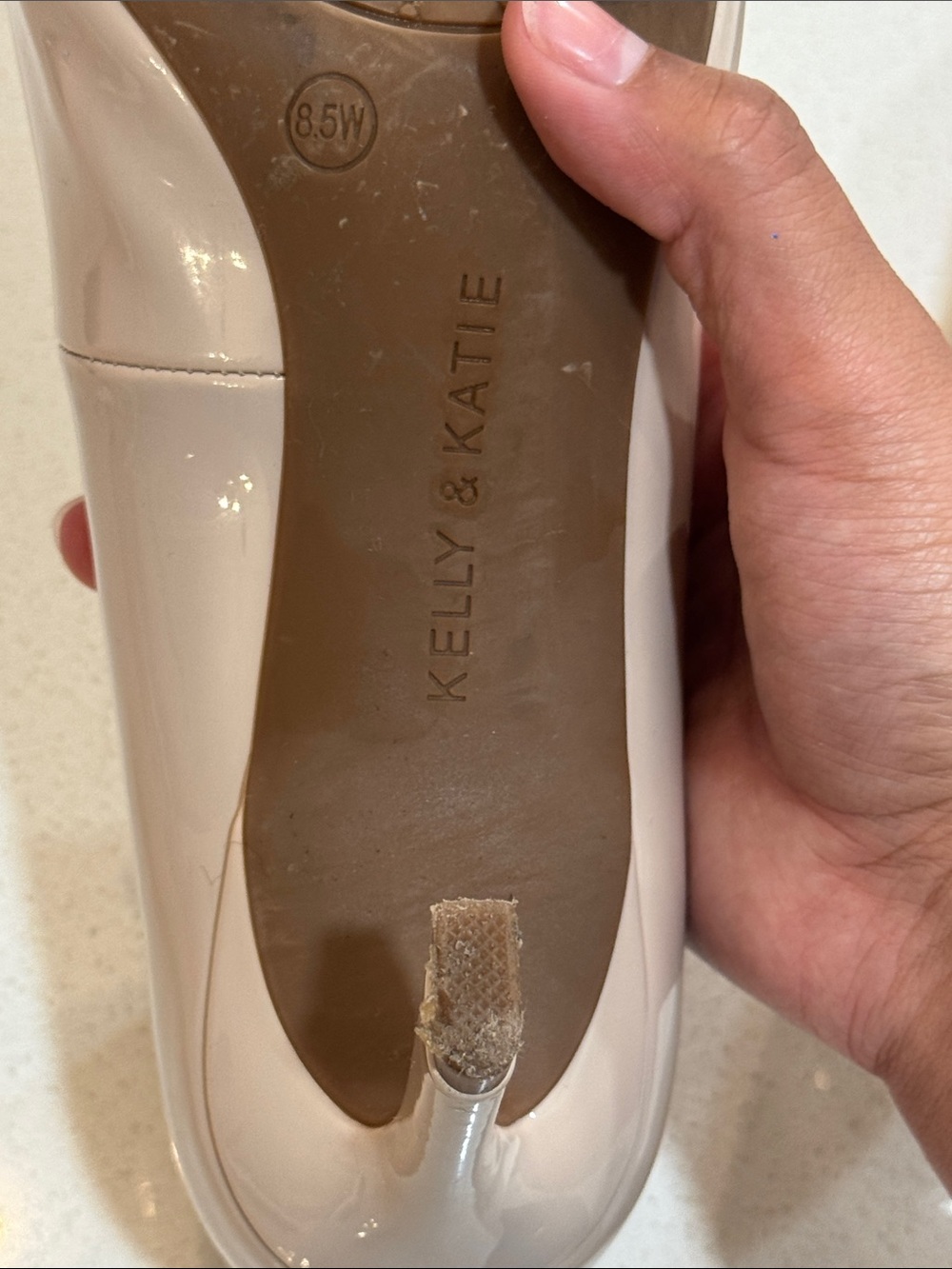 Kelly & Katie Nude Pointed-Toe Low Heel Pumps - Picture 6 of 6